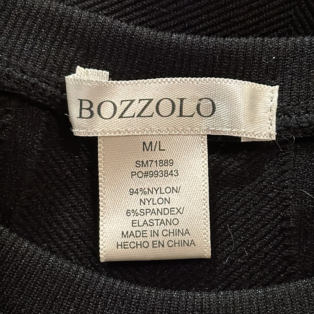 BOZZOLO‎ Womens black Ribbed Crop Tank Top - size M/L / box 32-35 - Picture 6 of 6